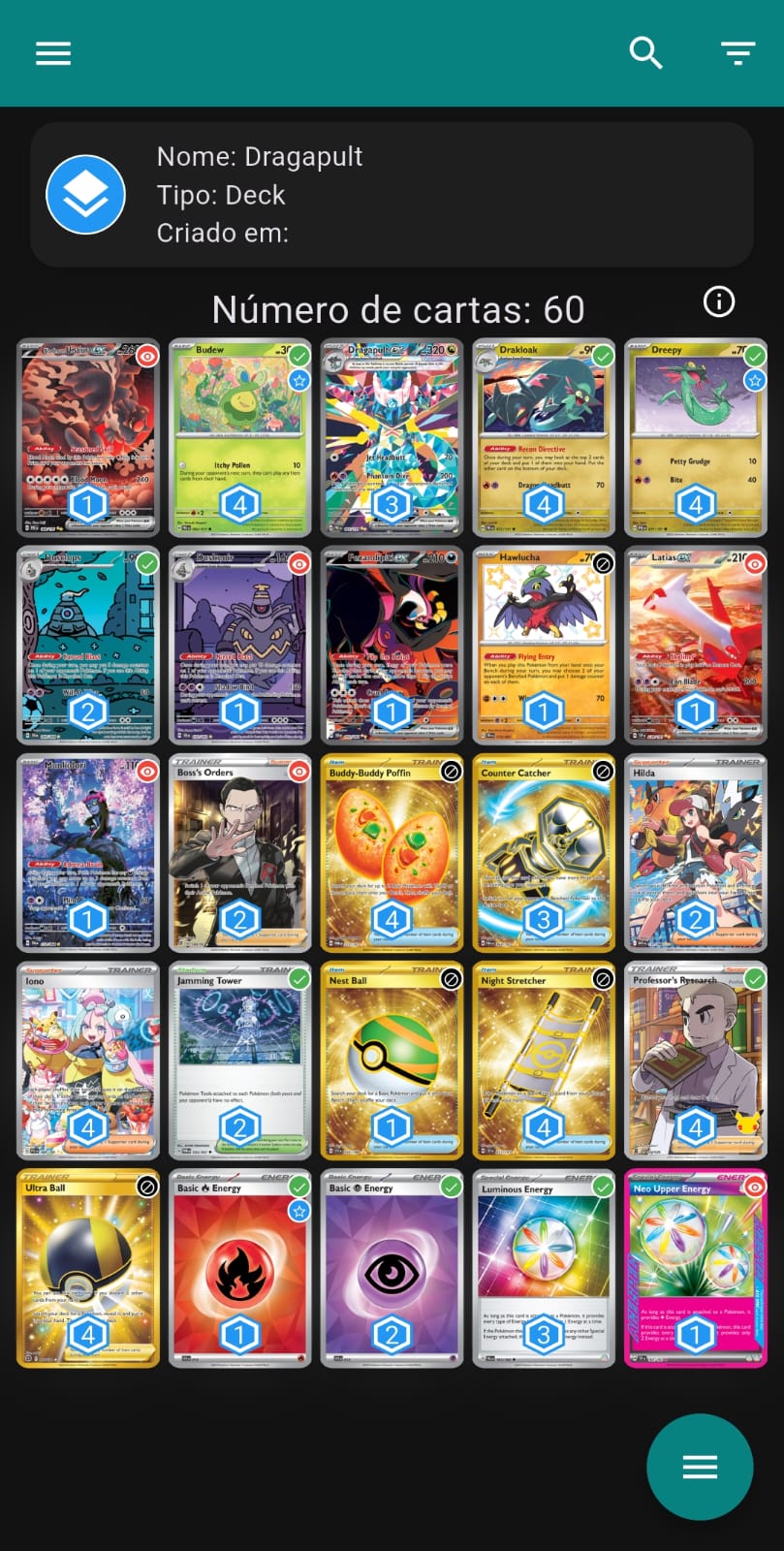 Deck Builder Pokémon TCG - monte baralhos e exporte para o TCGPlay